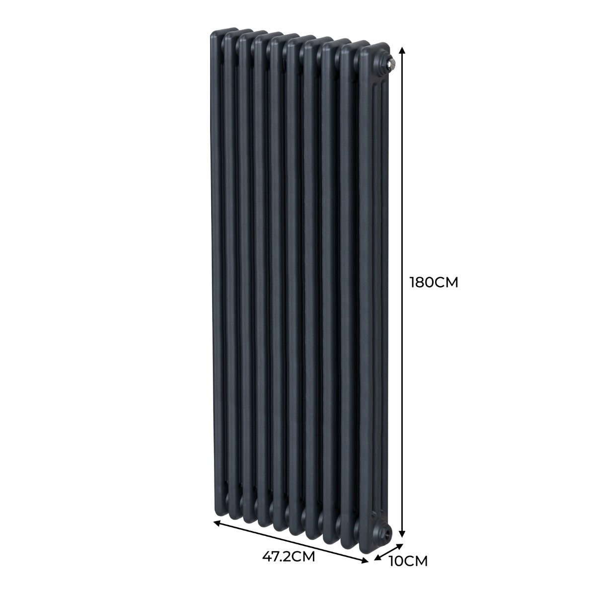 Radiateur Traditionnel à Triple Colonne – 1800 x 472 mm – Gris Anthracite