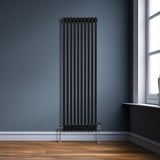 Radiateur Traditionnel à Triple Colonne – 1800 x 472 mm – Noir