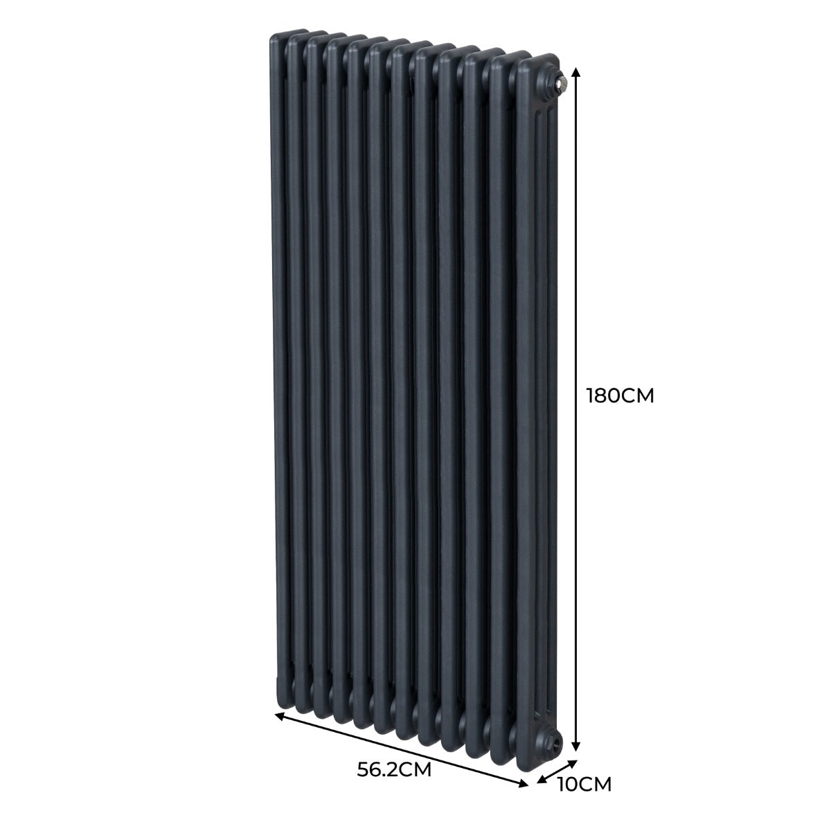 Radiateur Traditionnel à Triple Colonne – 1800 x 562 mm – Gris Anthracite