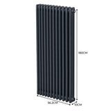 Radiateur Traditionnel à Triple Colonne – 1800 x 562 mm – Gris Anthracite