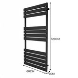 Radiateur Sèche-Serviettes à Panneau Plat – 1200mm x 600mm – Noir