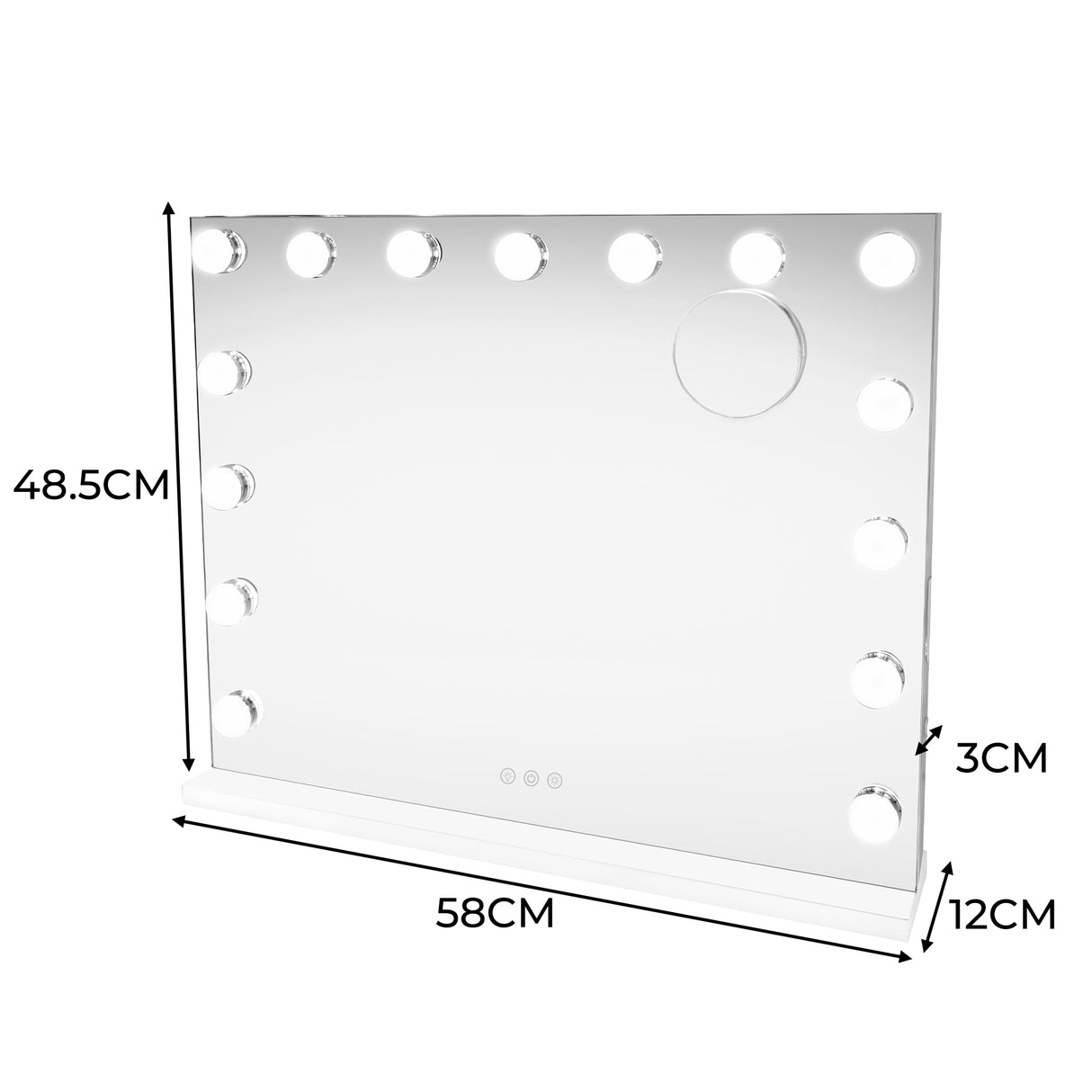 Miroir LED Bluetooth - 58 x 46cm