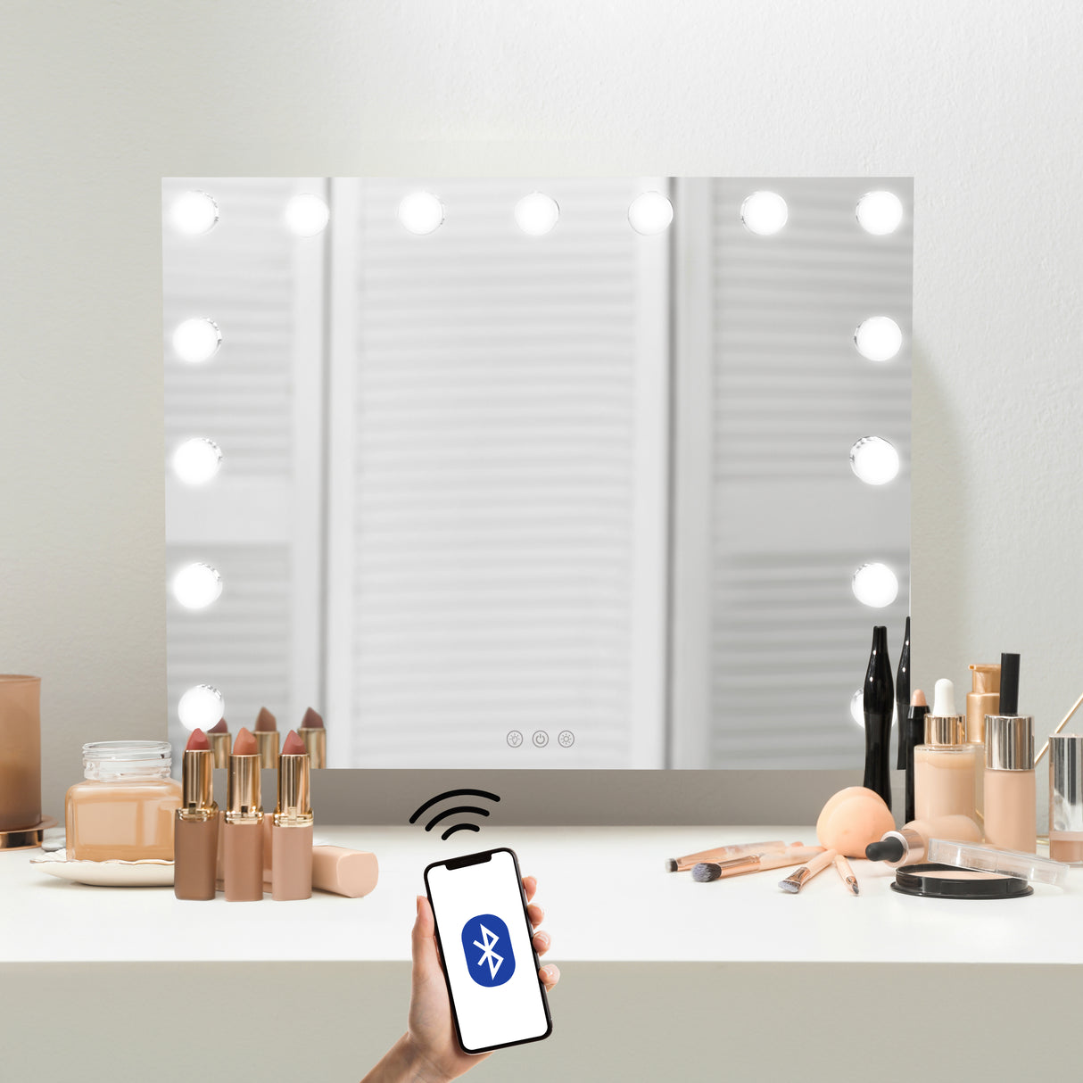 Miroir LED Bluetooth - 58 x 46cm