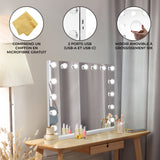 Miroir LED Bluetooth - 58 x 46cm