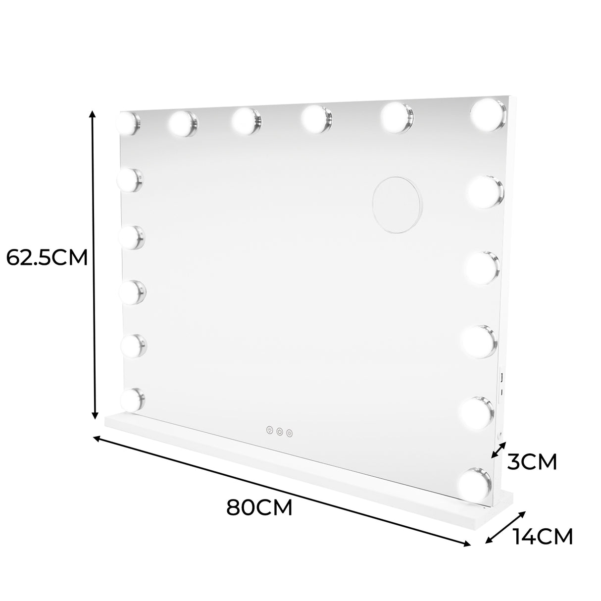 Miroir LED Bluetooth - 80 x 60cm