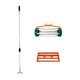 Ensemble 2-en-1 Scarificateur et Niveleur de Pelouse de 50 cm - Orange