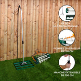 Ensemble 2-en-1 Scarificateur et Niveleur de Pelouse de 50 cm - Vert