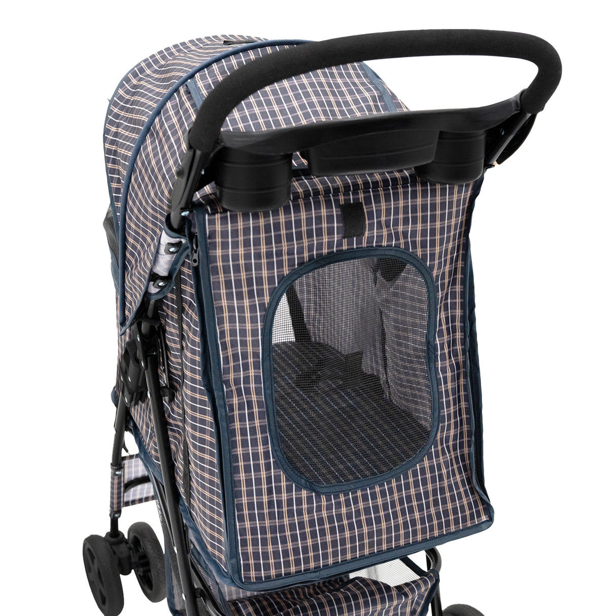 Poussette pour Animal de Compagnie – Tartan Bleu