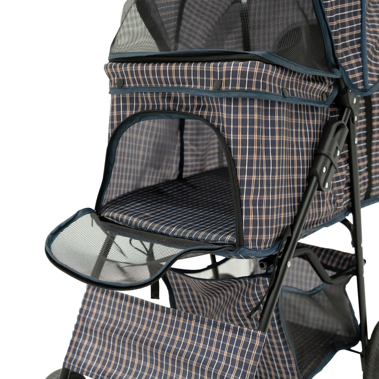 Poussette pour Animal de Compagnie – Tartan Bleu