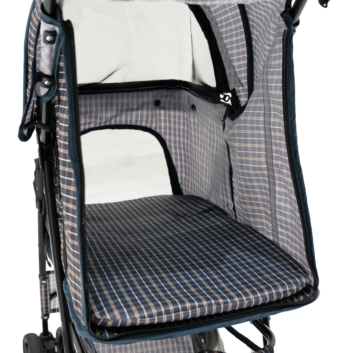 Poussette pour Animal de Compagnie – Tartan Bleu