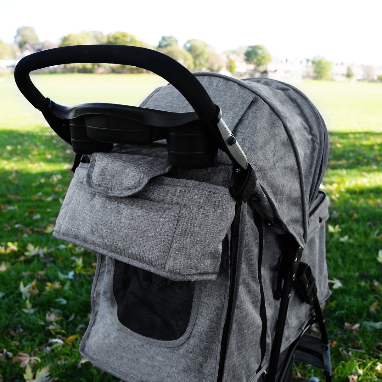 Sac Caddy pour Poussette pour Animaux de Compagnie Gris tissé