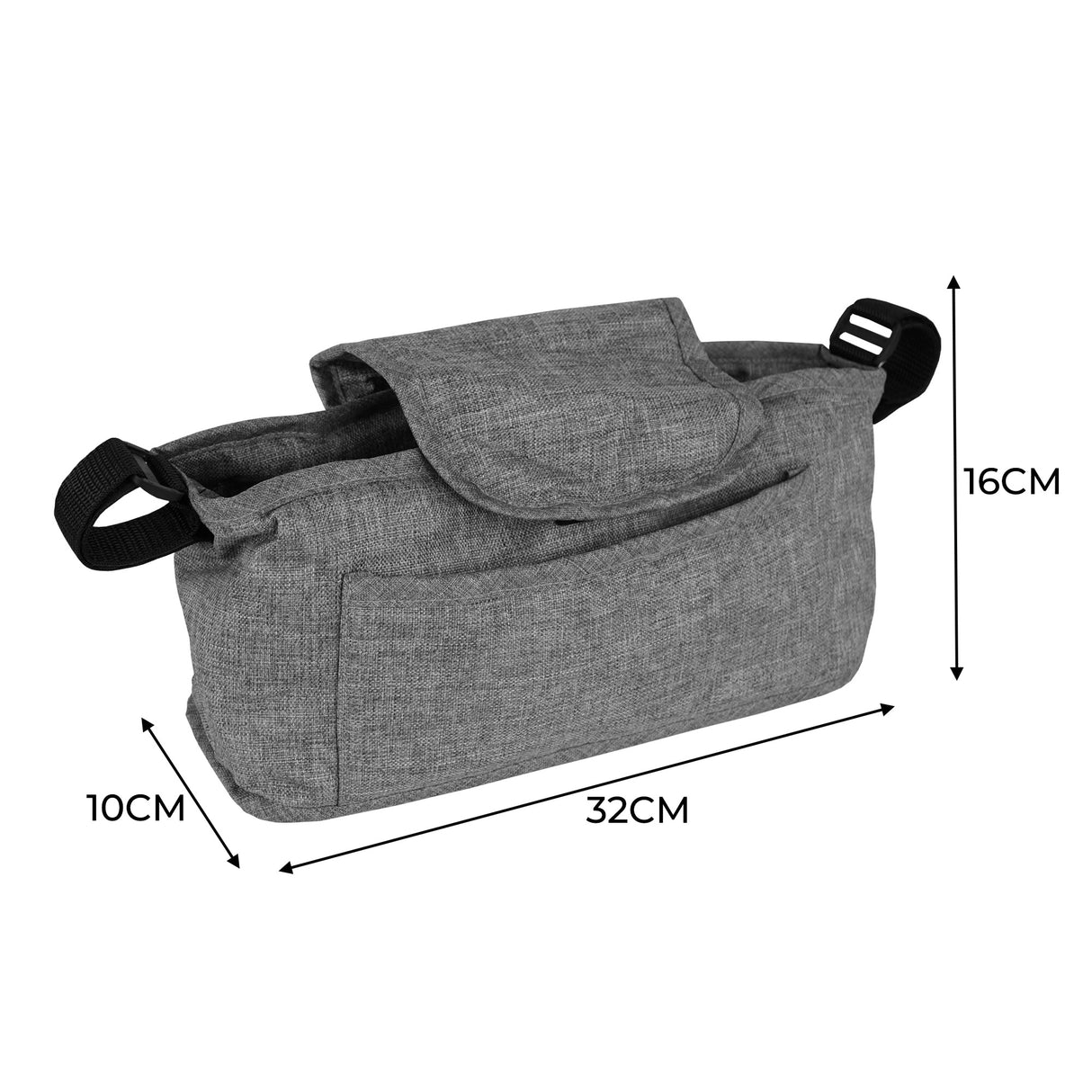 Sac Caddy pour Poussette pour Animaux de Compagnie Gris tissé