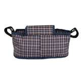 Sac Caddy pour Poussette pour Animaux de Compagnie Tartan Bleu