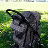 Sac Caddy pour Poussette pour Animaux de Compagnie Tartan Bleu