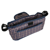 Sac Caddy pour Poussette pour Animaux de Compagnie Tartan Bleu