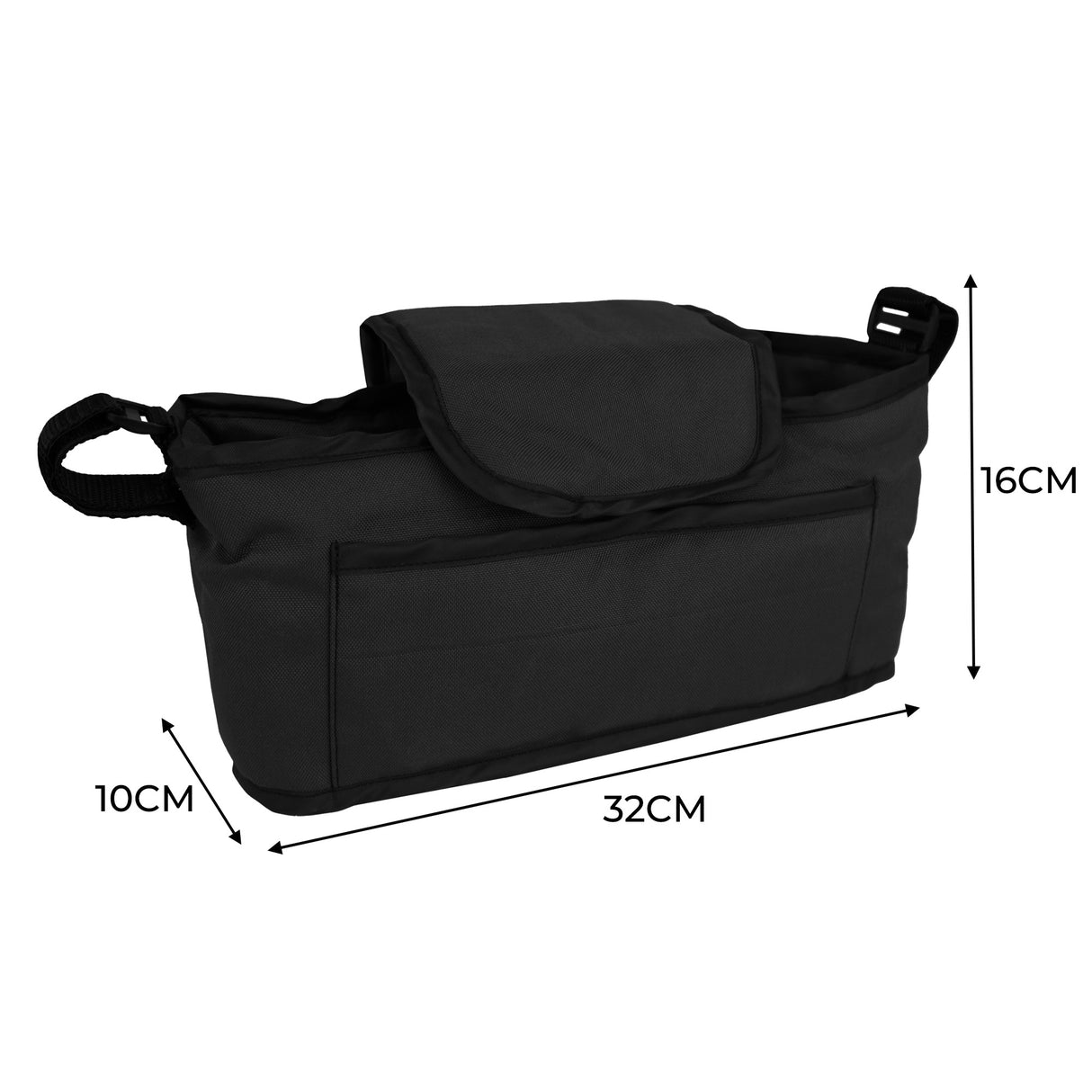 Sac Caddy pour Poussette pour Animaux de Compagnie Noir