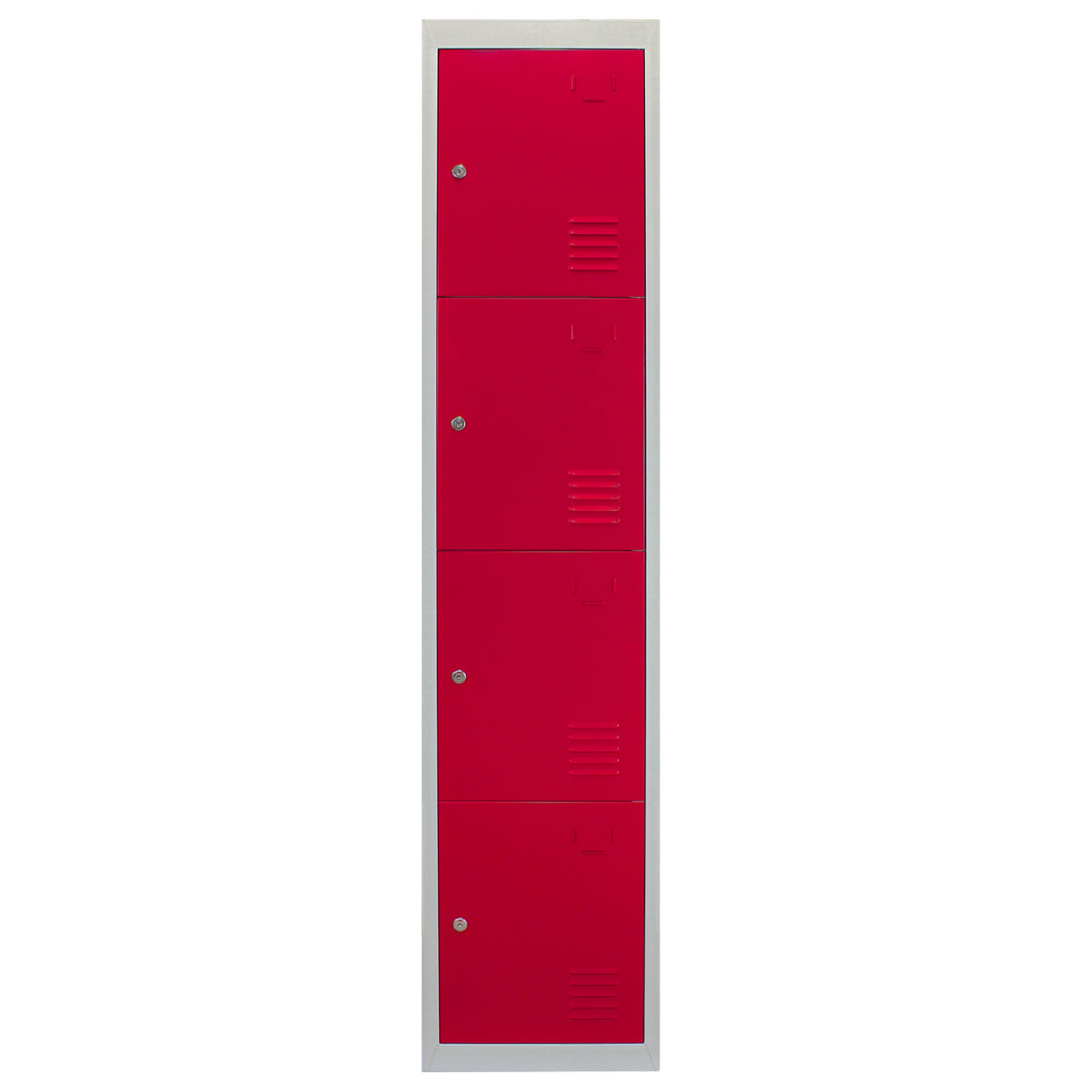 3 x Casiers Rangement Acier - Quatres Portes, Rouge