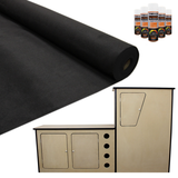 11m² Doublure Intérieure Feutre Noir & Unité de Cuisine MDF pour Campervan