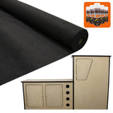 11m² Doublure Intérieure Feutre Noir & Unité de Cuisine MDF pour Campervan