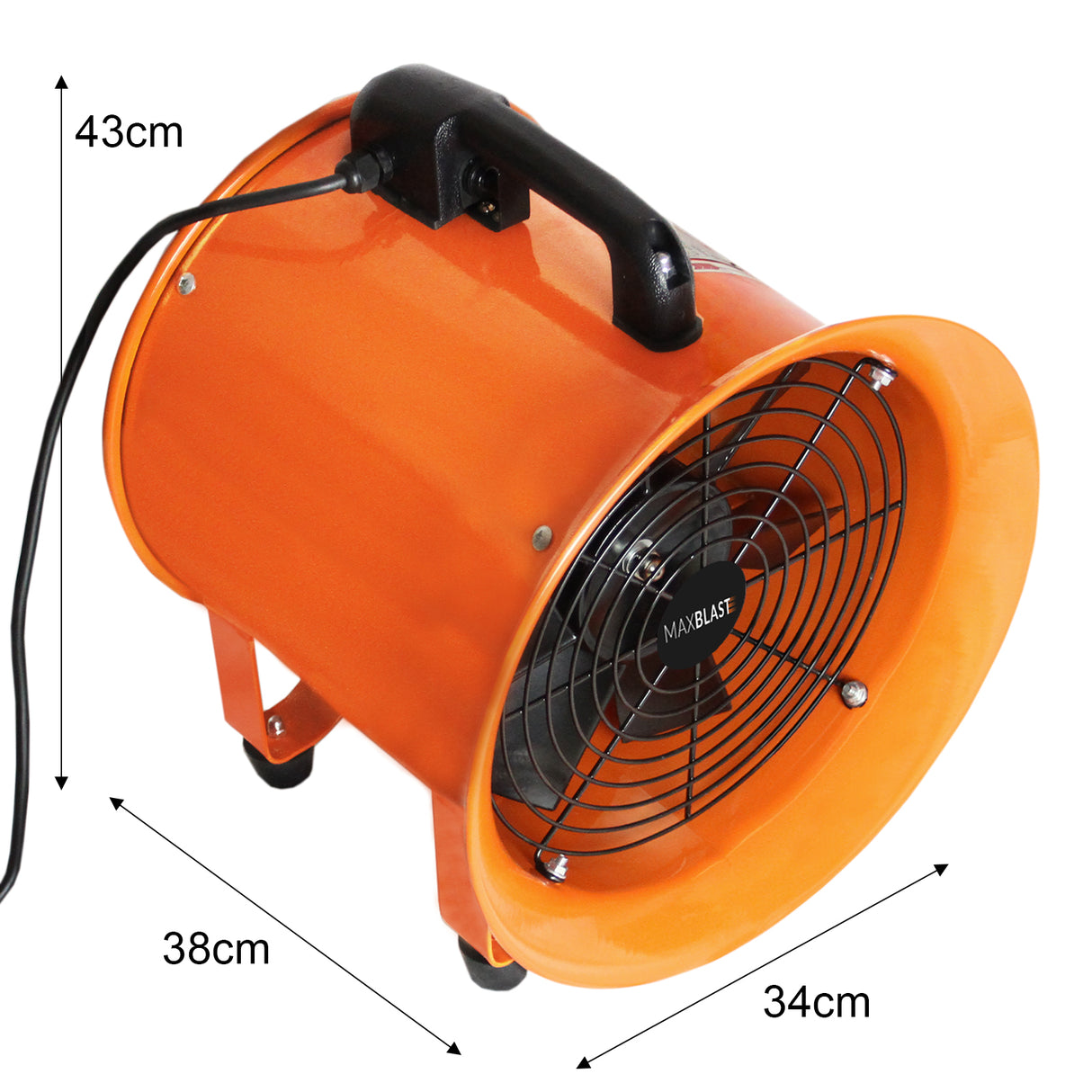 MAXBLAST Ventilateur Industriel 300mm 550W 110V avec conduit de 12m