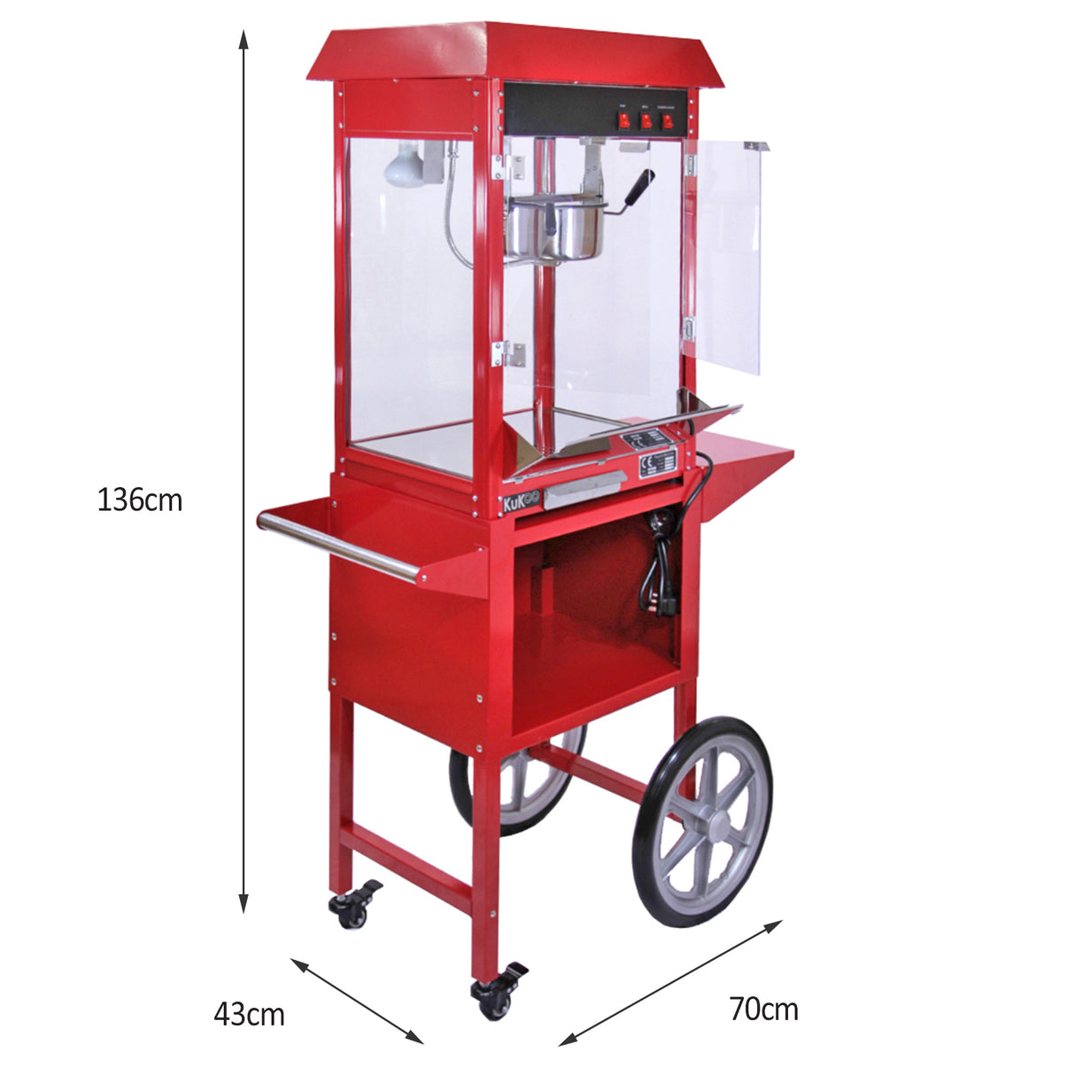 KuKoo Machine à Popcorn Professionnelle avec Chariot