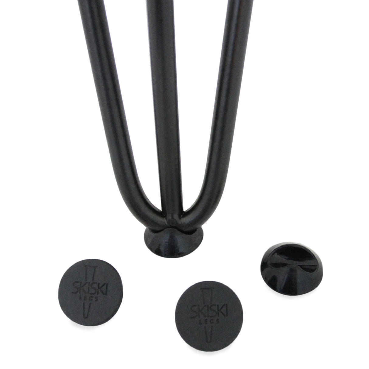 4 Pieds de Table en Épingle à Cheveux - 71cm - 2 Tiges - 10mm – Fini Noir