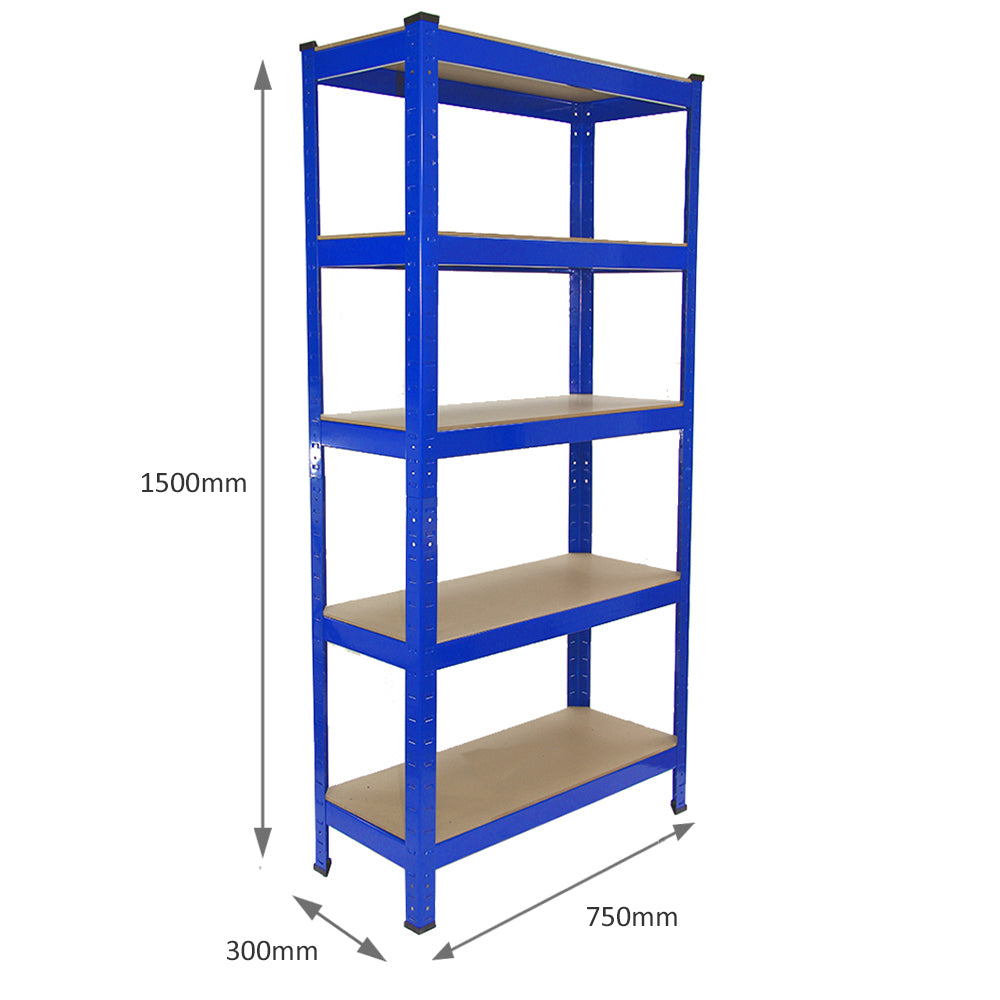 10 x Monster Racking T-Rax Rayonnage Étagère Robuste, Bleu, 75cm L, 30cm P