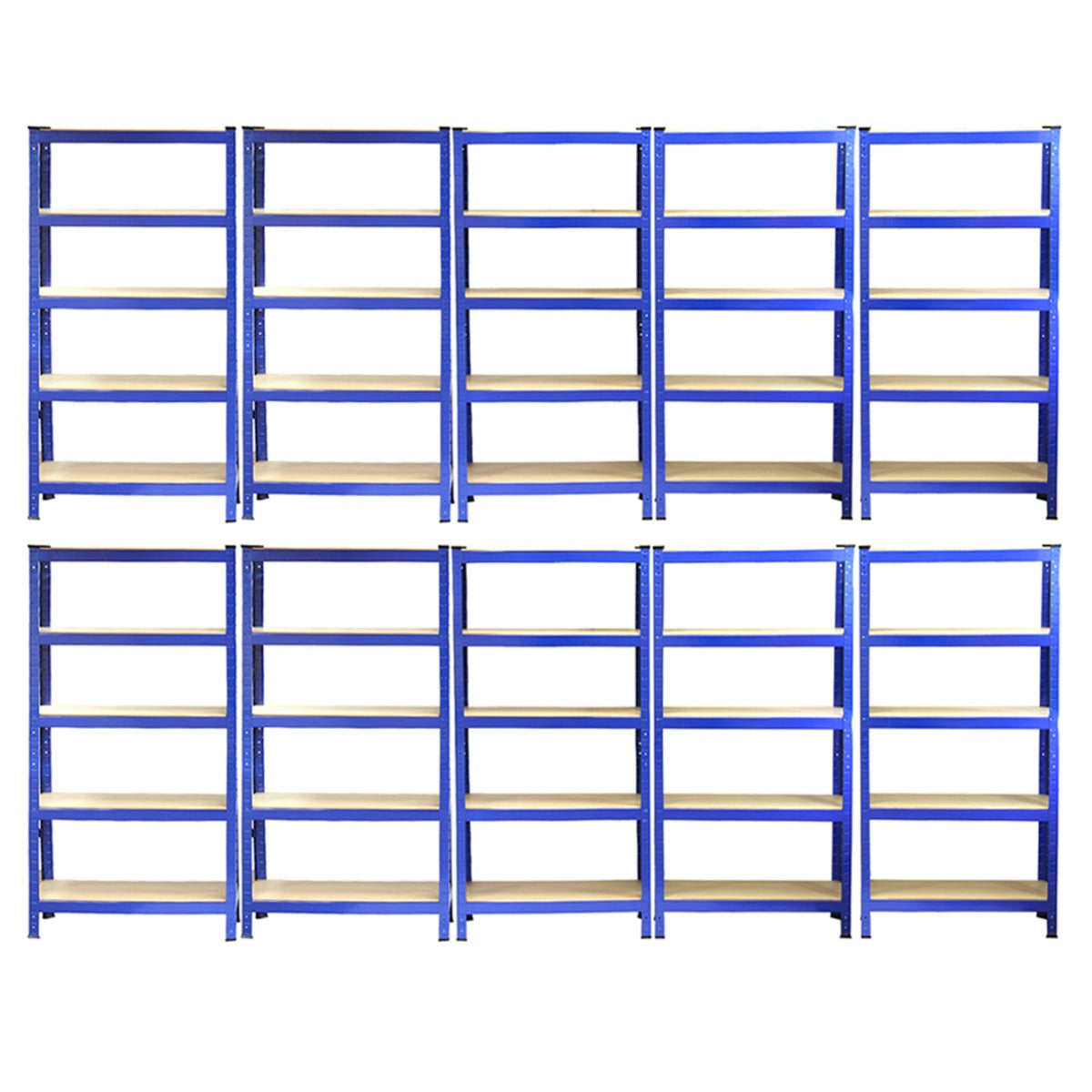 10 x Monster Racking T-Rax Rayonnage Étagère Robuste, Bleu, 75cm L, 30cm P