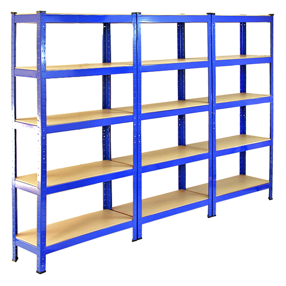 6 x Monster Racking T-Rax Rayonnage Étagère Robuste, Bleu, 75cm L, 30cm P