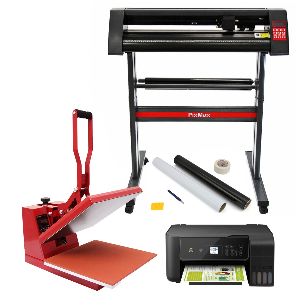 PixMax 38cm Presse à Chaud Plat, Plotter Découpe Vinyl, Imprimante, Outils de Traçage