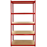 Monster Racking 1 Rayonnage d'Angle Z-Rax Rouge et 4 Rayonnages Z-Rax Rouges en Acier Sans Boulons 90cm x 45cm x 183cm