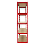 Monster Racking 1 Rayonnage d'Angle Z-Rax Rouge et 4 Rayonnages Z-Rax Rouges en Acier Sans Boulons 90cm x 45cm x 183cm