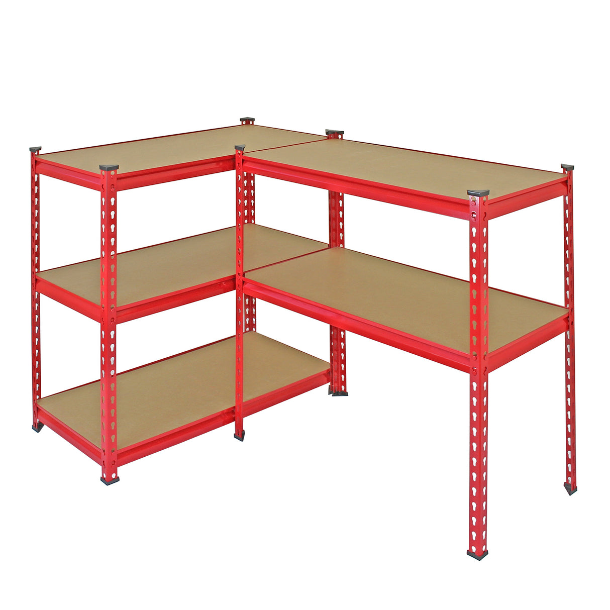 Monster Racking 4 Rayonnages Z-Rax en Acier Sans Boulons Rouges 90cm x 183cm x 45cm