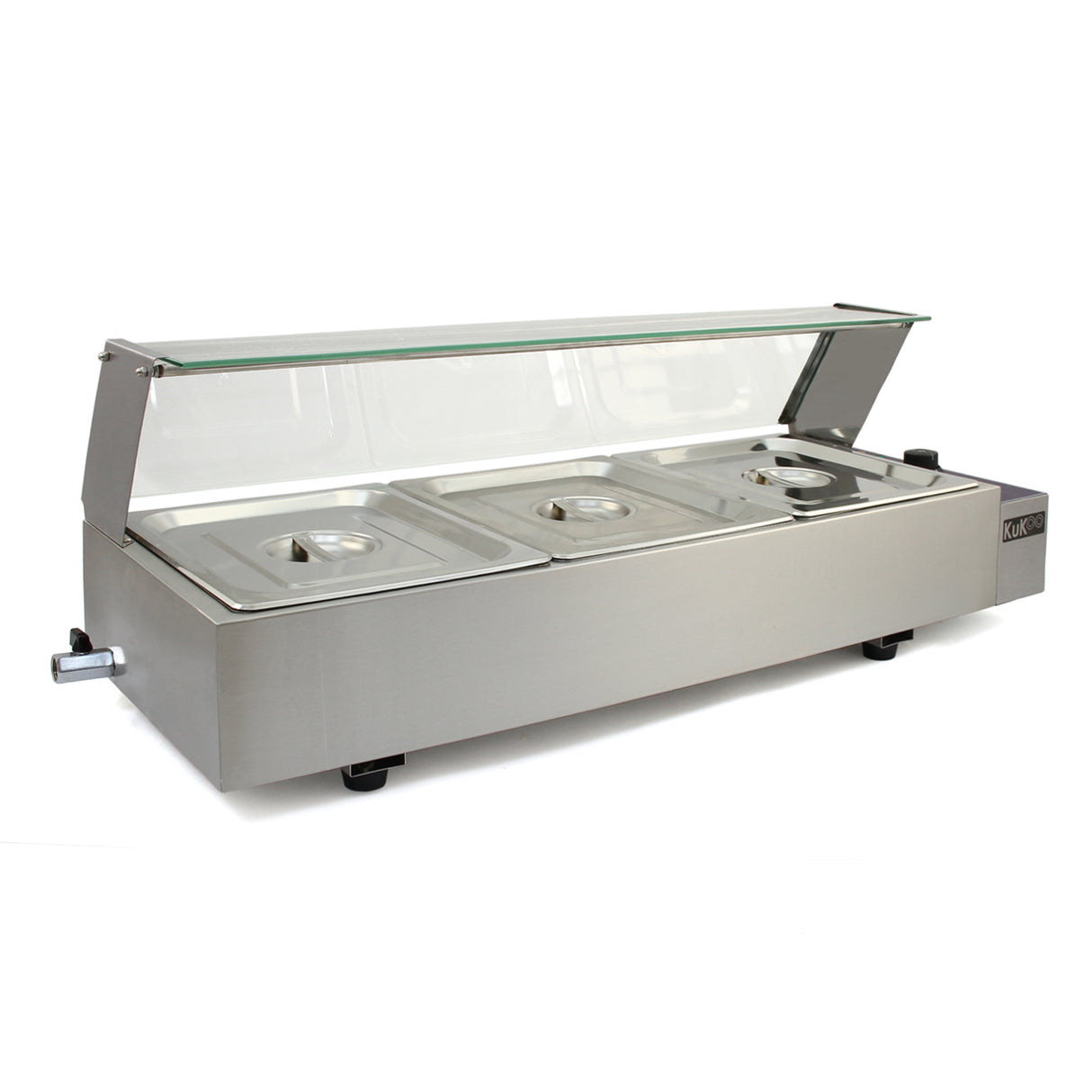 KuKoo Vitrine Bain Marie Professionnel à 3 Bacs