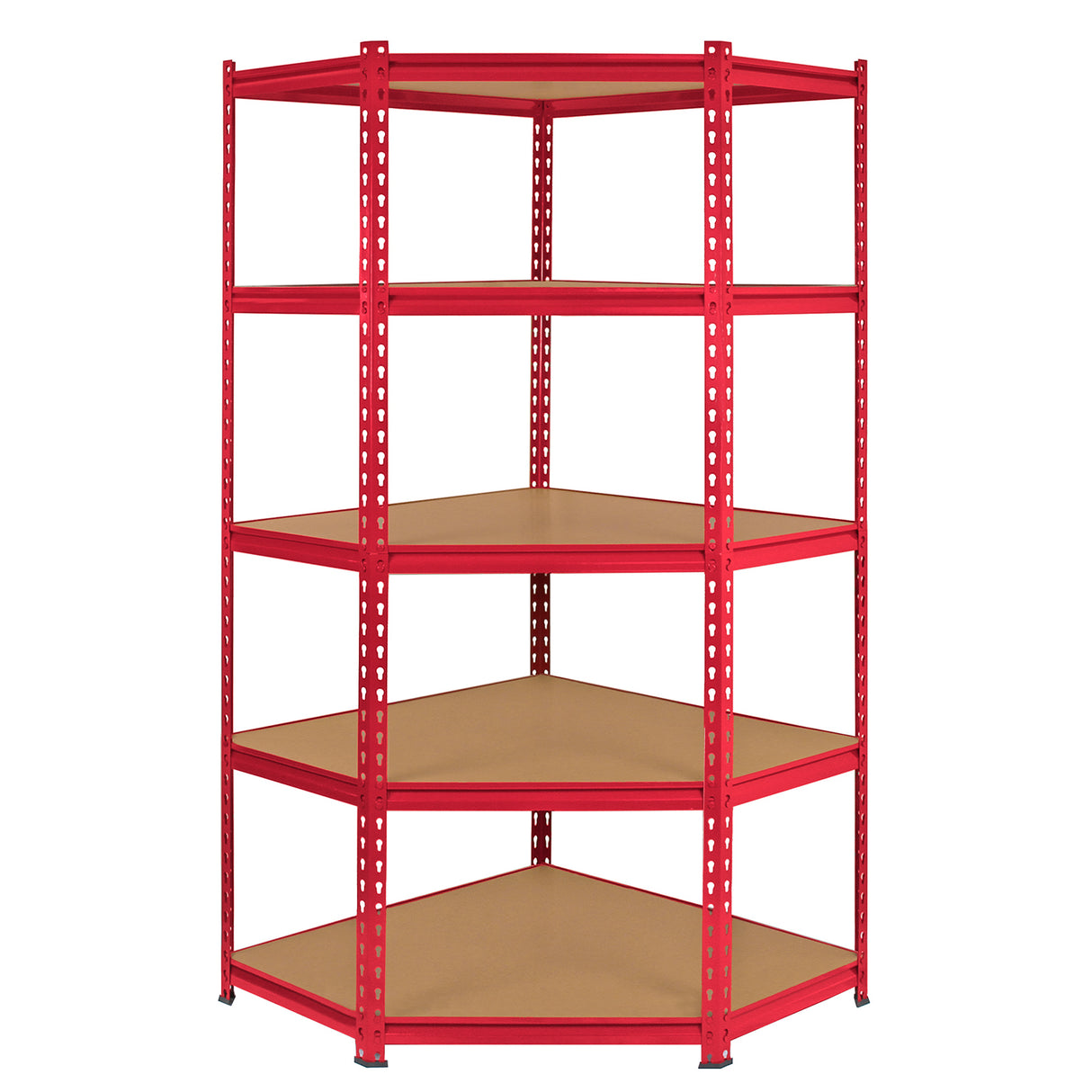 Monster Racking 1 Rayonnage d'Angle Z-Rax Rouge et 4 Rayonnages Z-Rax Rouges en Acier Sans Boulons 90cm x 45cm x 183cm