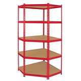 Monster Racking 1 Rayonnage d'Angle Z-Rax Rouge & 2 Rayonnages Z-Rax Rouges en Acier Sans Boulons 90cm x 45cm x 183cm