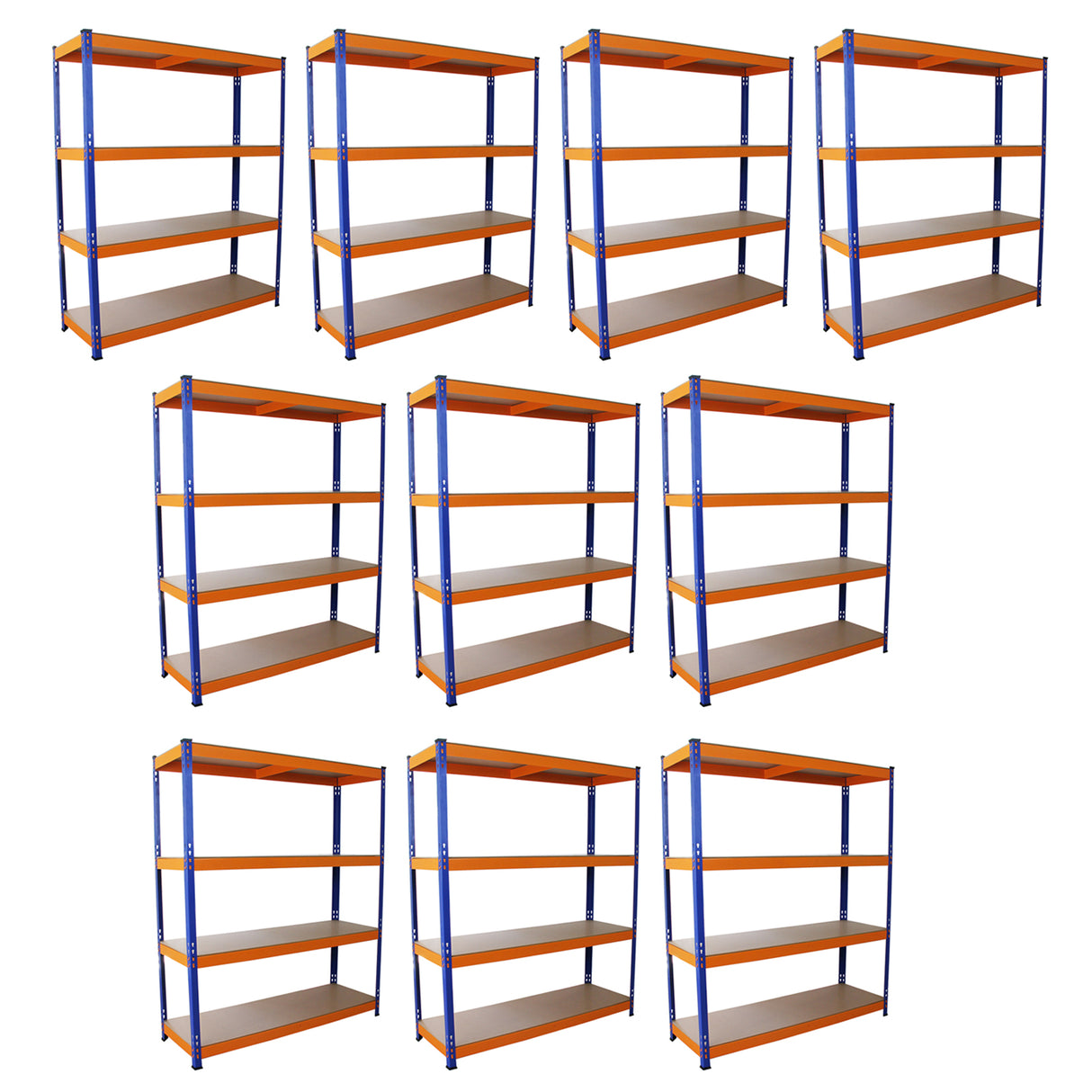 Monster Racking Lot de 10 Rayonnages sans Boulons en Acier S-Rax