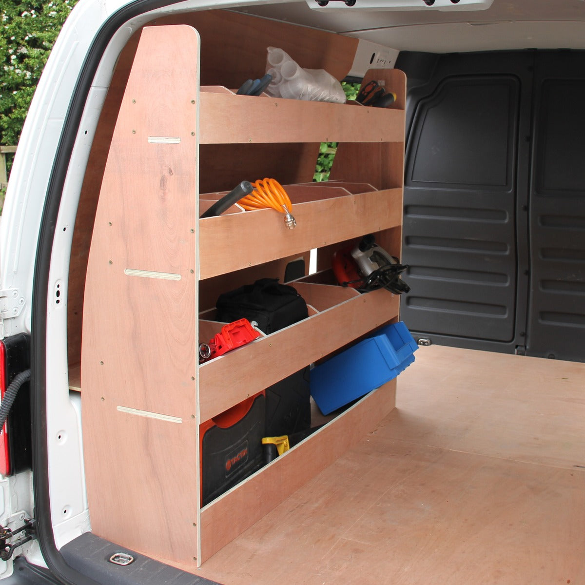 11m² Doublure Intérieure Feutre Argenté & Rangement MDF pour VW Caddy Maxi