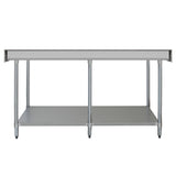 Table de Travail pour Cuisine en Inox - 210 cm