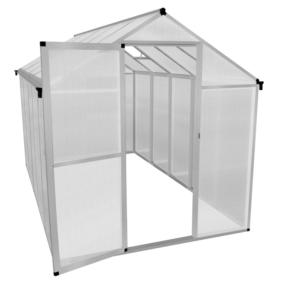 Serre de Jardin en Polycarbonate Grise - 186 x 320 cm