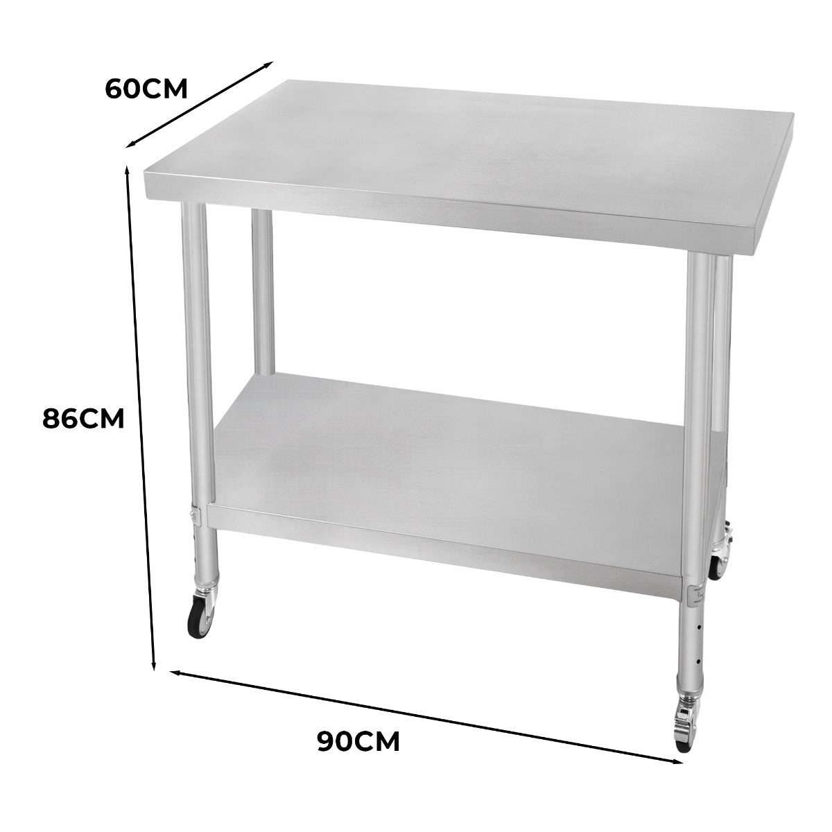 Table de Travail en Inox 60cm x 90cm x 86cm - KuKoo