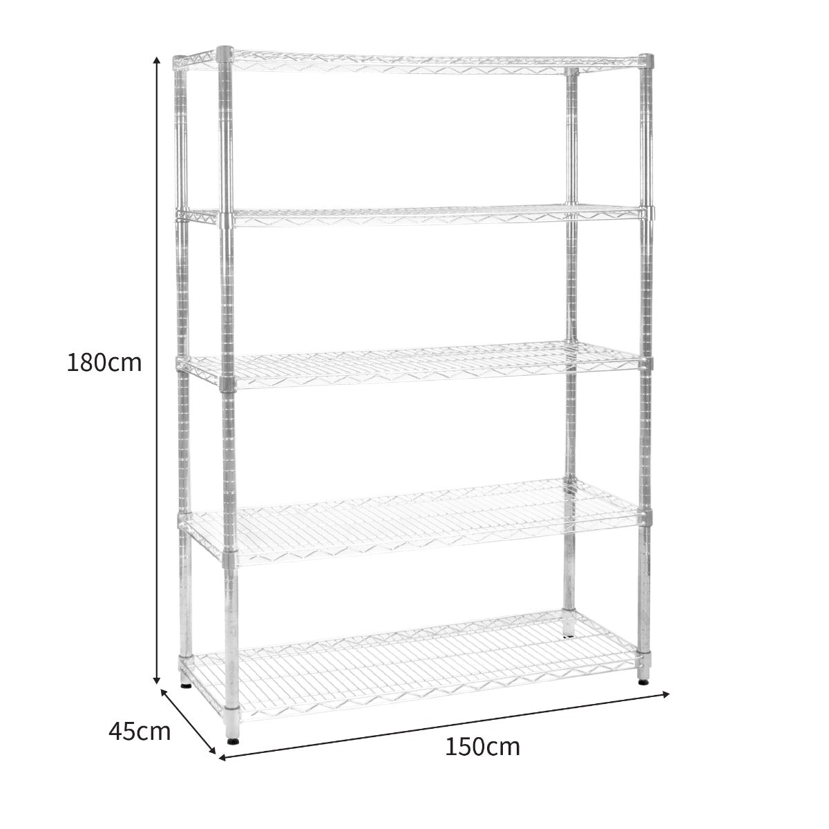 Etagère en Fil d'Acier 45cm x 150cm x 180cm - Kukoo