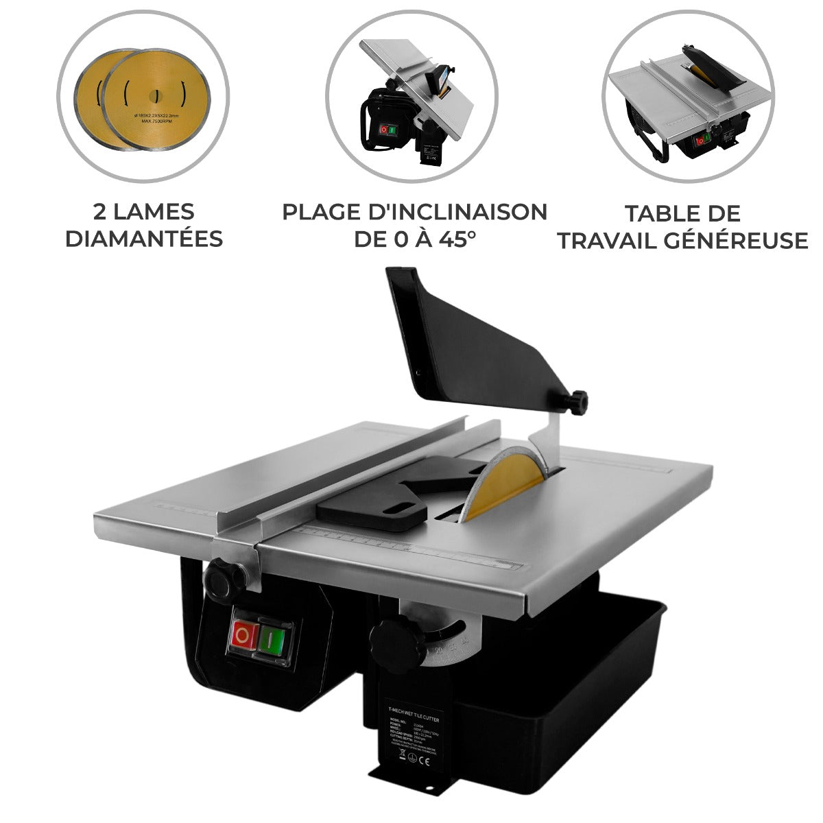 Scie à Eau pour Carrelage T-MECH - 180mm / 600W