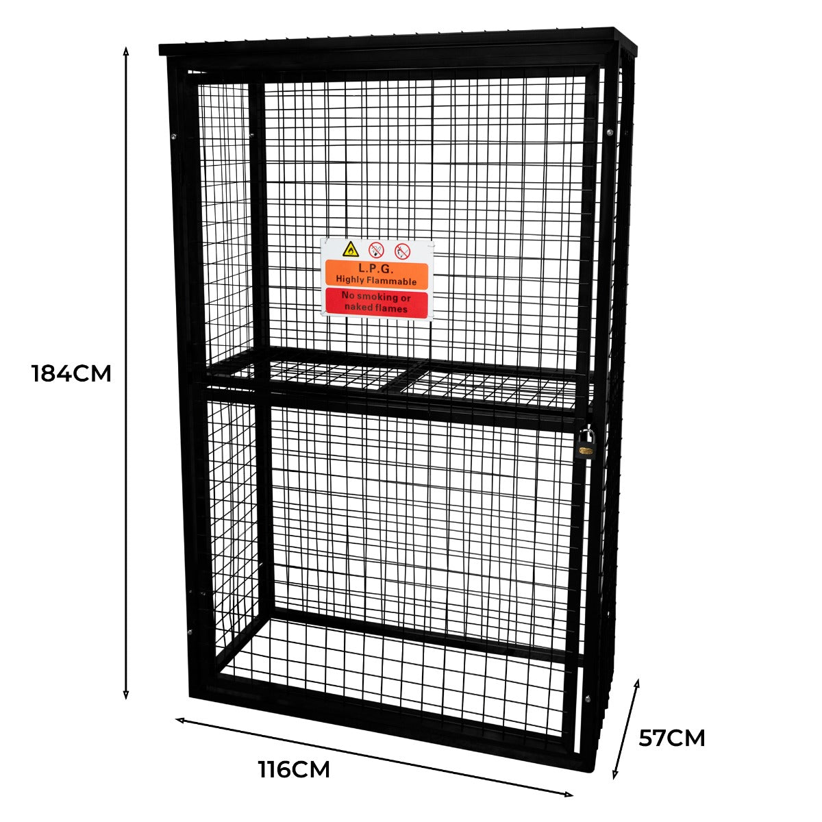 Cage Métallique Bouteilles de Gaz - 57 x 116 x 184cm