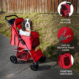 Poussette pour Animal de Compagnie – Rouge