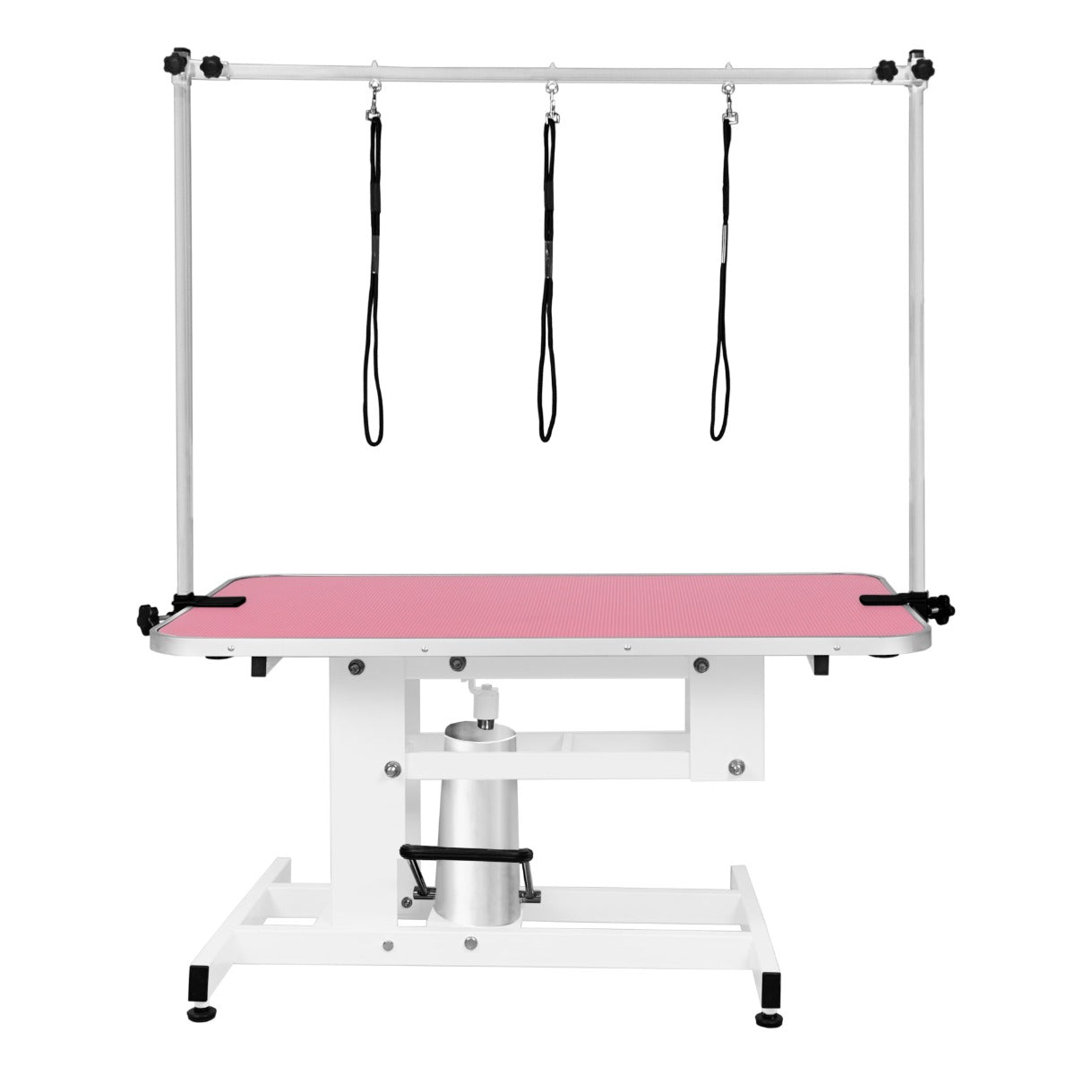 Table Blanche de Toilettage Hydraulique avec Plateau Rose