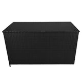 Coffre de Rangement Extérieur en Rotin Noir – 582 L