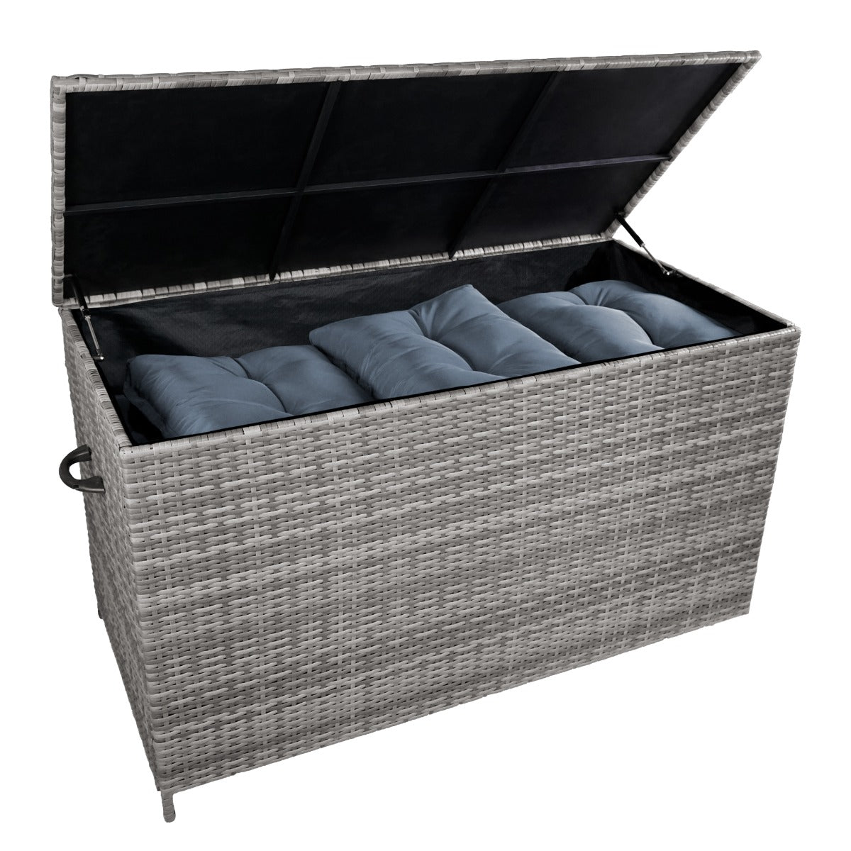 Coffre de Rangement Extérieur en Rotin Gris – 582 L