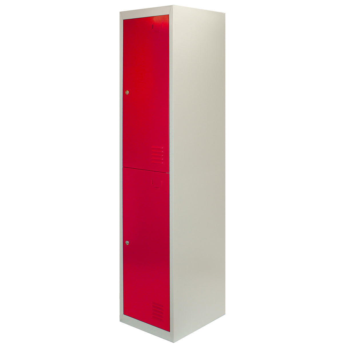 3 x casiers de rangement en métal - Deux portes, Rouge - A plat