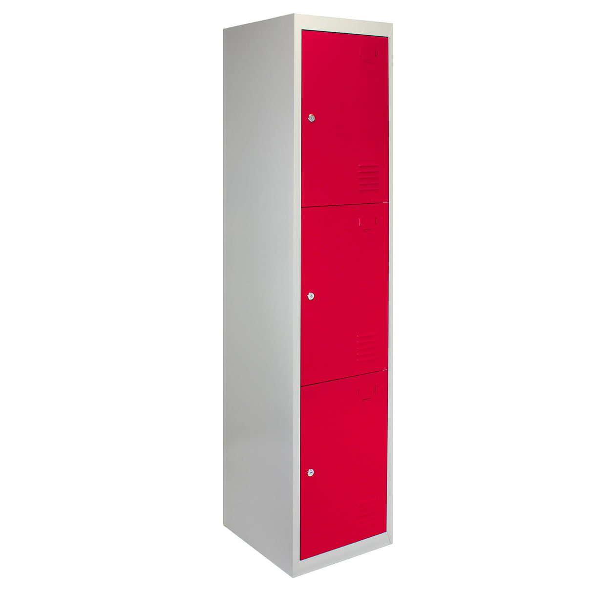 Casiers Vestiaires Métalliques Rouge à 3 Portes livré à plat